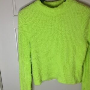 Anthropologie Neon Green Sweater
